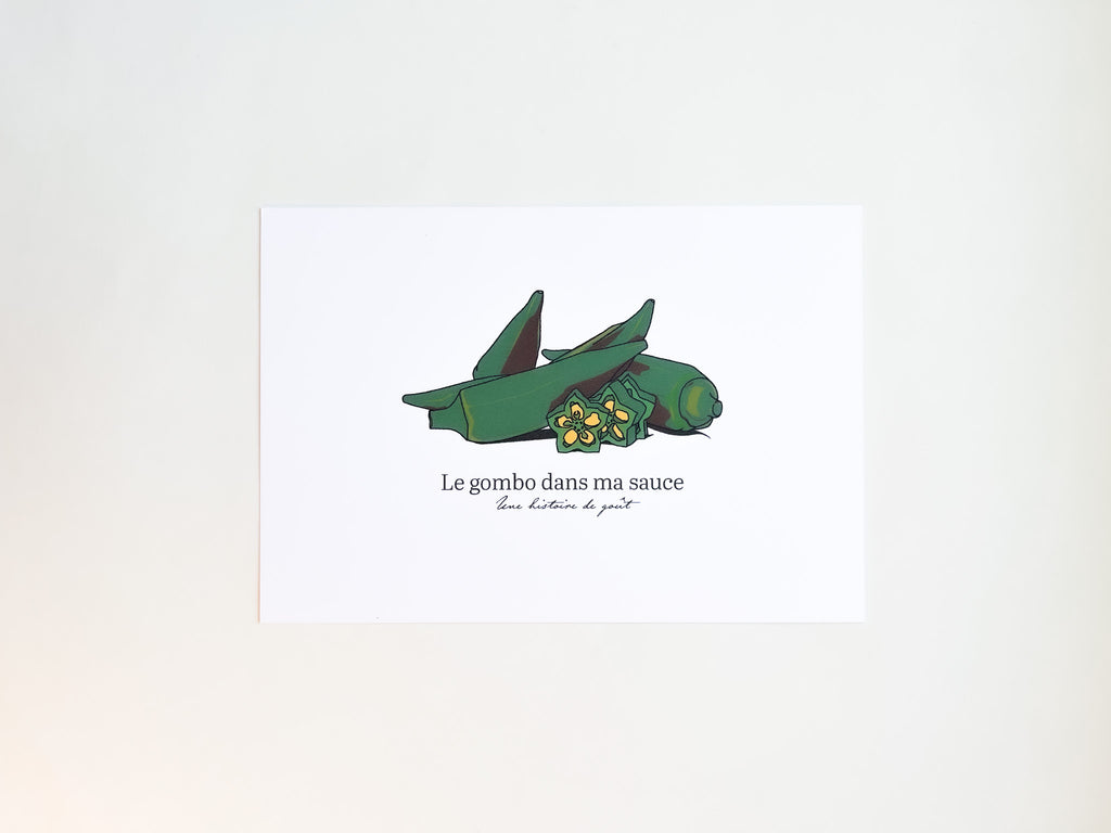 Affiche Cuisine Design Le Gombo dans ma sauce • Horizontale • A5/A4 | Maison Bōgō