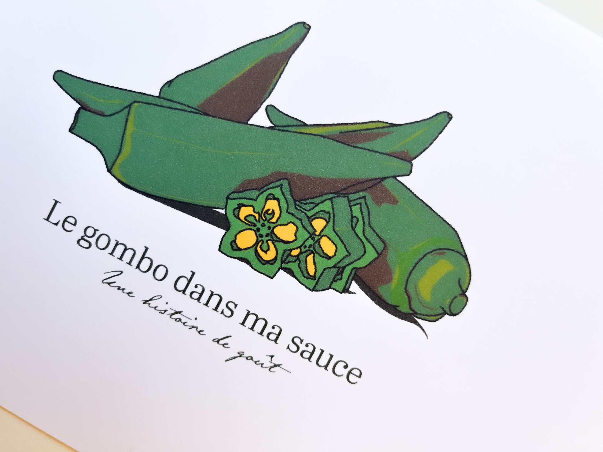 Affiche Cuisine Design Le Gombo dans ma sauce • Horizontale • A5/A4 | Maison Bōgō